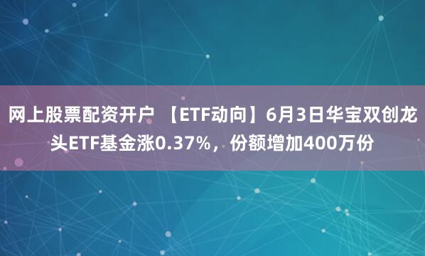 网上股票配资开户 【ETF动向】6月3日华宝双创龙头ETF基金涨0.37%，份额增加400万份